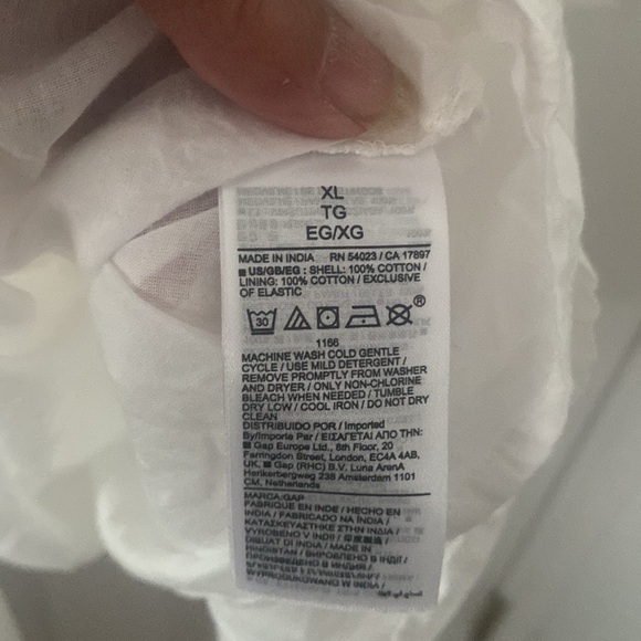 NWT Gap cotton sundress. White. Lined. Elastic in back PTP 20 in & stretches. XL - Picture 8 of 12